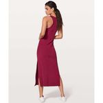 Lululemon Women's Get Going Dress Ruby Wine Red Midi Size 4 Racerback Slit Tank Photo 2
