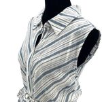 Ava & Viv Womens Striped Linen Blend Button Front Summer Shirt Dress Blue 2X NWO Photo 2