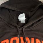 NFL Team Apparel Vintage Cleveland Browns Spellout/Helmet NFL Apparel Hoodie - Brown/Orange Photo 2