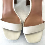 New Look Nordstrom Noanita-Lea Ivory Leather Platform Sandals Wood Block Heel Size 9.5M Photo 6