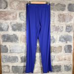 St. John Women's Blue Side Panel Satin Trim Pants Pull On Size Small Lightweight Photo 7