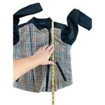 Theory  Assymetrical Leather Silk Tweed Rainbow Moto Jacket Size 4 Photo 2