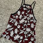 Topshop  Red and White Floral Tank Top Size 4/S Photo 0