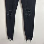 American Eagle The Dream Jean Curvy Super Hi-rise Black Distressed Jeggings sz 0 Photo 7