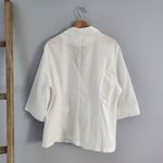 Jofemuho White Lightweight Linen Blend Blazer Jacket Size XXL Photo 1