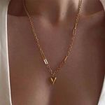 Heart pendant necklace gold chain necklace layer necklace Photo 0
