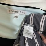 Robbie Bee NWOT Black White Stripe Short Sleeve Scoopneck Swing Dress T-Shirt Pockets New Photo 5