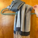 V. Fraas Vintage Blue Gray Scarf  Cashmink Made in Germany Fringe Edges Photo 8