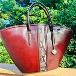 Brahmin  Mira Espresso Layton Leather Shoulder Bag Snake Trim NWT Photo 0