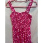 DOKOTOO Womens Pink White Floral Smocked Maxi Dress Jumpsuit Spaghetti Strap Size XL Photo 5