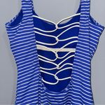 Ralph Lauren Blue Striped Swimsuit Size M Photo 4
