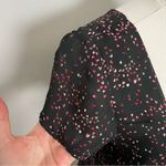 Vintage Y2K Maxi Dress Sweetheart Neckline Heart Flower Print Whimsical Black Size 8 Photo 4