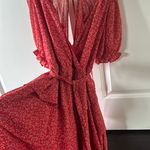 French Kiss Red Floral Tie Dress Photo 4