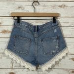 Free People Lace Trim Distressed Denim Shorts - Blue - 25 Photo 6