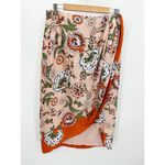 Ann Taylor Factory Peach Pink Orange Floral Print Zip Skirt Women's Size 6 Photo 8