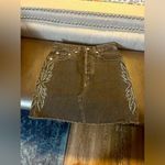 Levi’s Destructed Denim Mini Skirt | Size 27 Button Fly | Studded | Distressed Black Photo 3