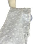 idem Ditto White Eyelet Floral Crop Top Small Peplum Ruffle Sleeve Plunge Neck Photo 4