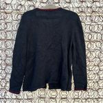 Vintage 90s red poinsettia ugly Christmas Holiday bold bling cardigan sweater Black Size M Photo 2