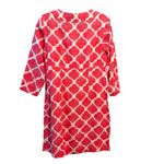 Boden USA Boden 100% Linen Tunic Dress Pink White Moroccan Tile Coastal Nautical Sz US 6R Photo 1