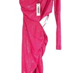 L'Agence L’Agence Christie Hot Pink Sequin One-Shoulder Cutout Sheath Dress Size 0 Photo 0
