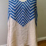 French Connection Silk Chevron V-neck Spaghetti Tank Top Coastal Resort Sz 8 Photo 0