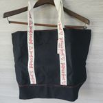 Victoria's Secret  Logo Black Canvas Signature Large Beach Tote Shop Bag NEW Tags Photo 2