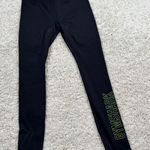 Gymshark  Black Neon Green Logo Leggings Activewear Workout Pants Women's Size S Photo 0