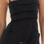 Anthropologie Black Linen Romper Medium New NWT Sleeveless Pockets RARE HTF Photo 4