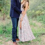 Lovers + Friends  Wrap Maxi Dress Womens 4 Beige Floral Plunge‎ Double V Neck Photo 10