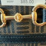 Anne Klein : Horsebit Flap satchel handbag- brown/black Photo 4