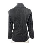 Rudy Rd Black Metallic Pinstripe Turtleneck Long Sleeve Pullover Sweater Top M Size M Photo 2