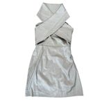 Commense Cross Halter Khaki Backless Minimalist Cocktail Mini Elegant Dress M Tan Size M Photo 3