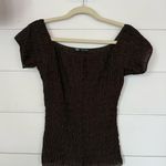 ZARA  Black Puff Sleeve Smocked Blouse Photo 0