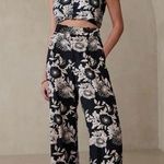 Banana Republic  DRAPEY WIDE-LEG PANT AND TOP SET Floral Eclipse Coal Sz XL-16P Photo 0