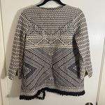 Lucky Brand  Geometric Navy and Cream Cardigan Women's Medium VTG Photo 4