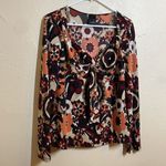 Retro Boho Floral Print 70s style top size XL Photo 1