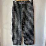 ZARA  Checkered Plaid Pants Cropped Cuff Small Photo 2