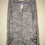 Aeropostale  large grey black sweater sheer arms Photo 1