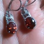 Simulated Red Diamond Stainless Steel Lever Back Earrings Photo 7