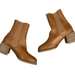 Beast Fashion Tan Brown Ankle Heeled Booties Women’s Size 7 Short Boots Heels Photo 0