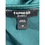 EXPRESS  Womens Blue Teal Silk Satin Cowl Neck Short Sleeve Blouse Bodysuit Top M Photo 2