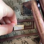 Dooney & Bourke Vintage Monogram Tassel Tote Tulip Tassel Large Green & brown Photo 10