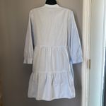 ZARA  Baby Blue Eyelet Embroidered Button Front Dress Photo 5