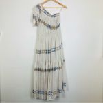 Mirth Paros one shoulder tiered midi dress in Grecian Jamdani. Hand made. M Blue Size M Photo 1