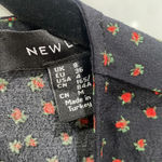 New Look  Women's Black Rose Floral Pattern Modest Long Maxi 3/4 Sleeve Dress 8 Photo 2