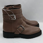 Nordstrom Macombs Water Resistant Moto Boots Womens 6.5 Brown Platform Lug Sole Photo 0