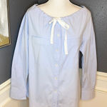 Theory  Drawstring Collar Button Down Shirt Photo 0