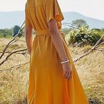 Simply Dresses Mustard Yellow Casual Short Sleeve Summer Dress Photo 3
