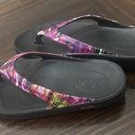 OOFOS OOlala Luxe Pink Black Womens Recovery Flip Flops Thong Sandals size W8 Photo 0