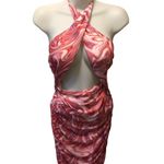 Princess Polly CHRISTOPH Mini Dress Sz. 12 Pink Retro Print BARBIECORE Summer Photo 2